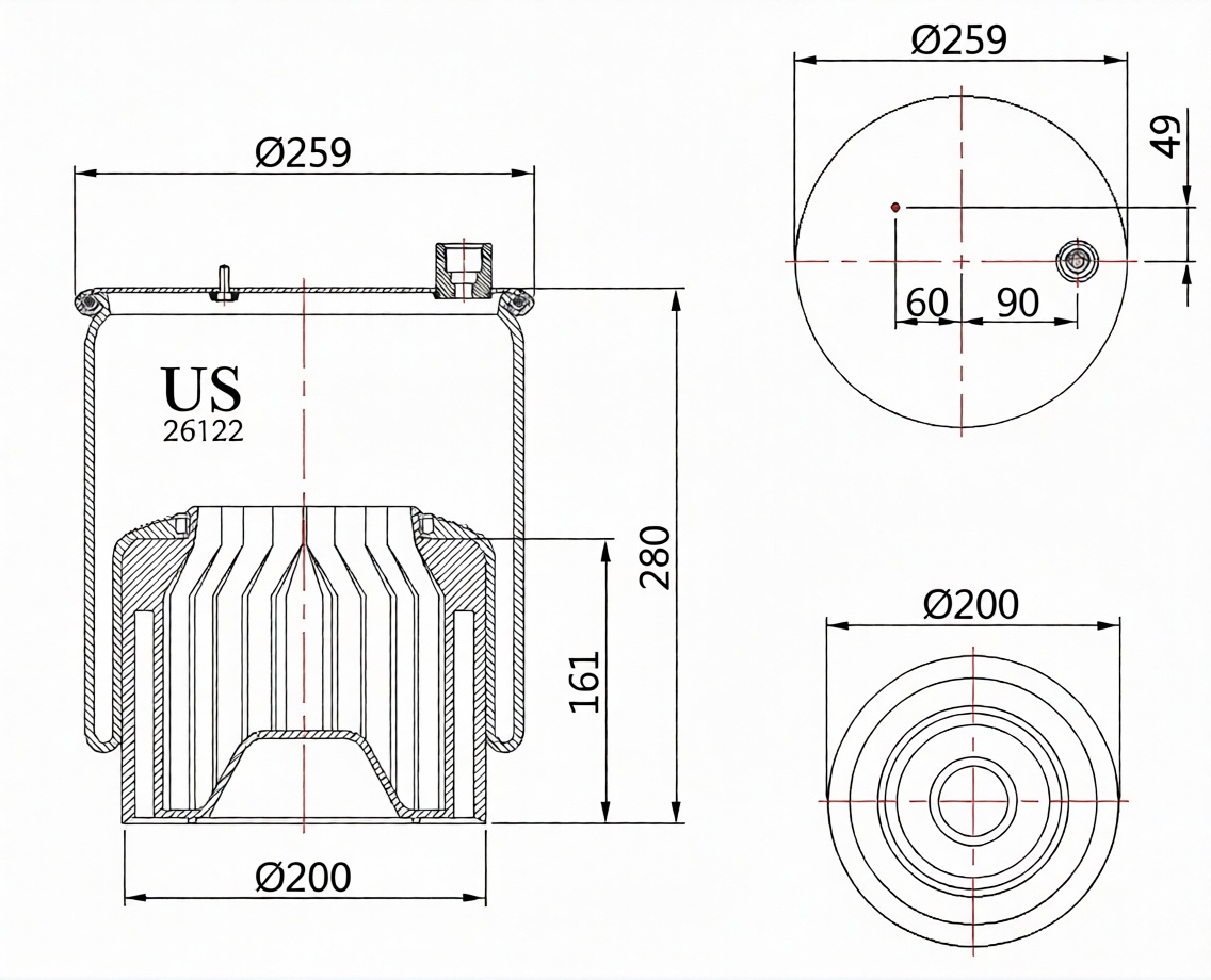 SÜSPANSİYON KÖRÜĞÜ KOMPLE ÇAPRAZ 26122 KPP50  