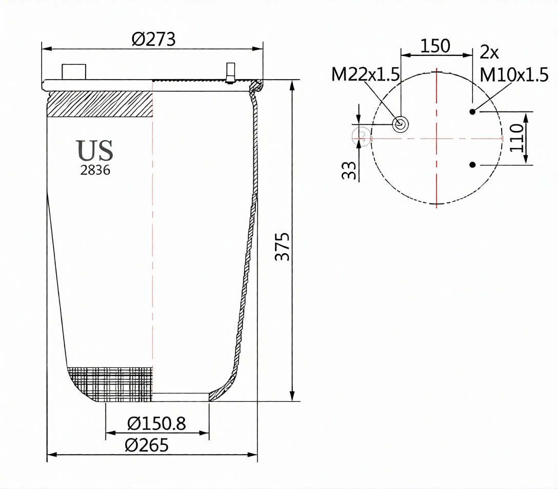 SÜSPANSİYON KÖRÜĞÜ LASTİK DAF Y.M. 2836 P10  