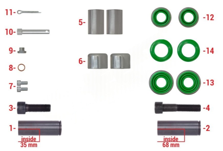 DX225 KALİPER KOMPLE TAMİR TAKIMI