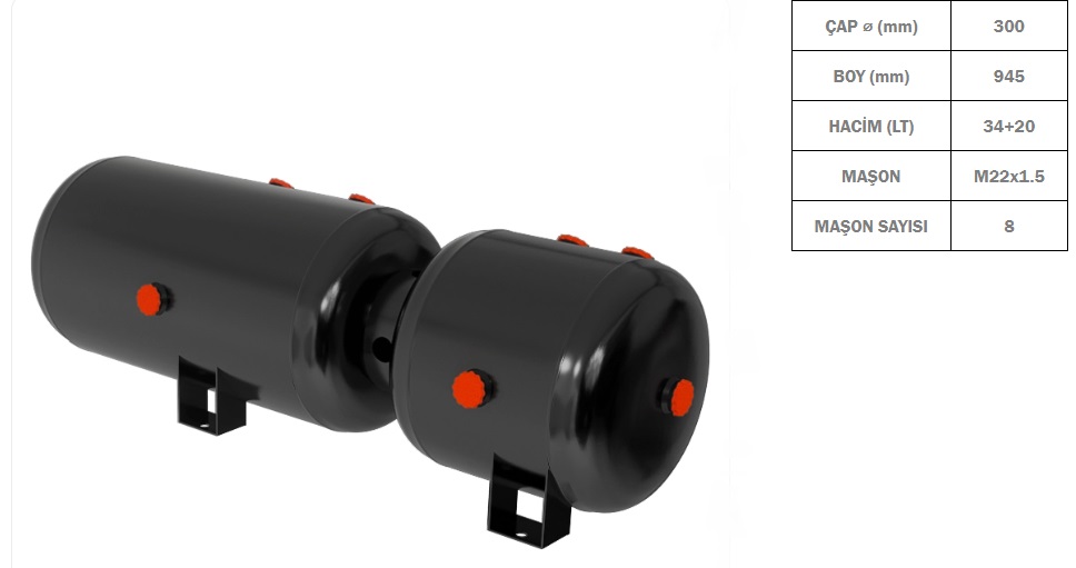 HAVA TÜPÜ DAF 34+20 lt 300*945  