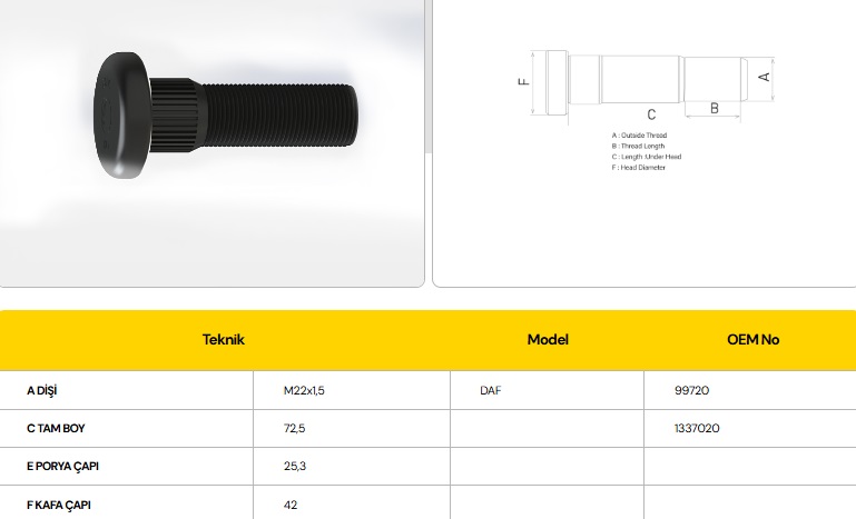 BİJON DAF ÖN DİSK 72.50 MM